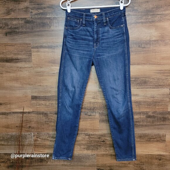 Madewell Jeans 28 Skinny 10" High Rise Hayes Wash F4684 Tummy Control Stretch - Picture 1 of 13